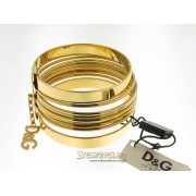 D&G bracciale Loops Collection acciaio dorato e swarovsky DJ0191 new